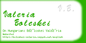 valeria bolcskei business card